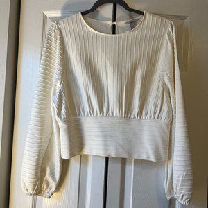 White Long Sleeve Blouse | Size M